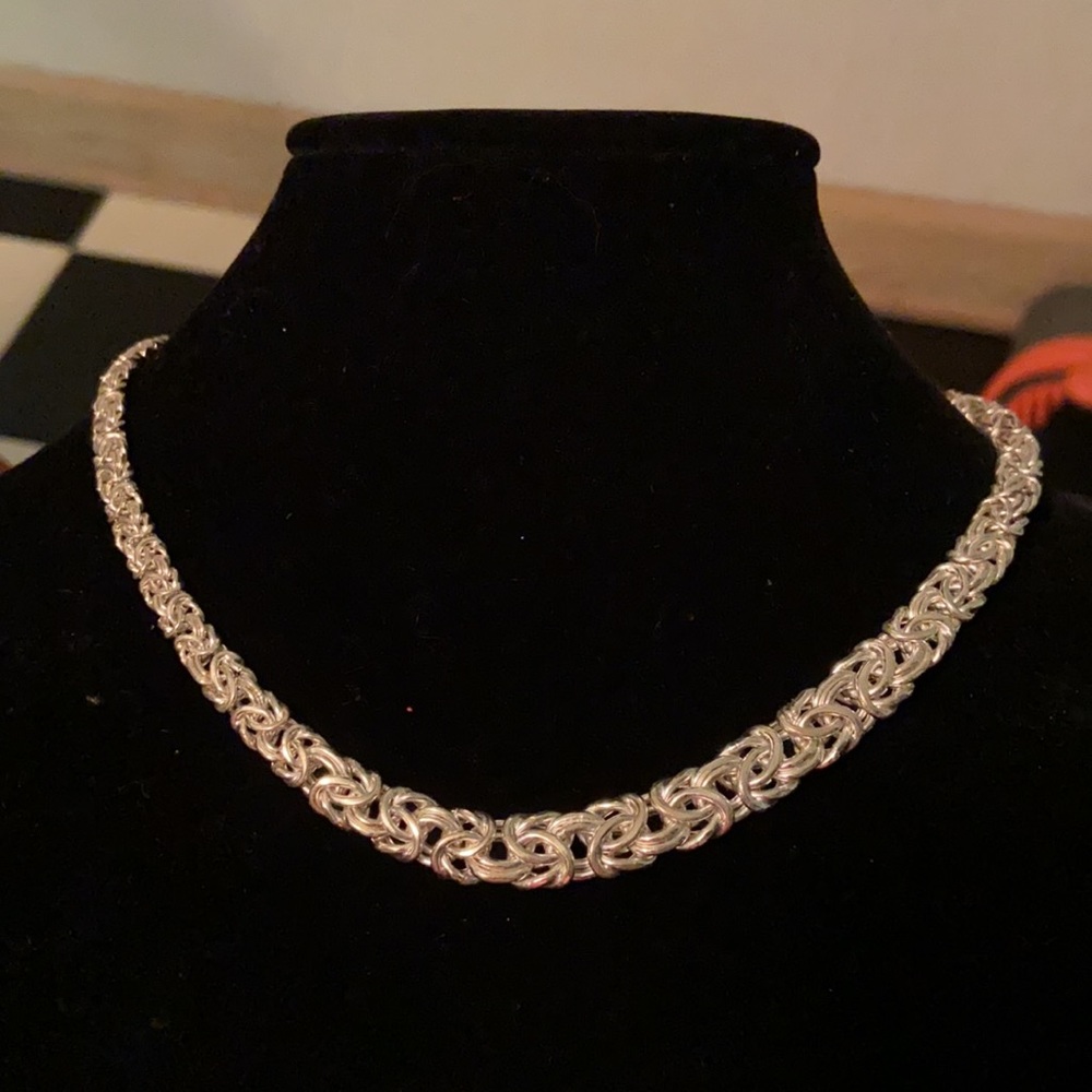 Sterling Silver BYZANTINE Necklace 27 GRAMS!